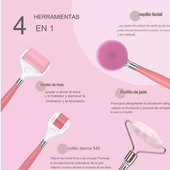 Rodillos Faciales Rejuvenecimiento Masaj